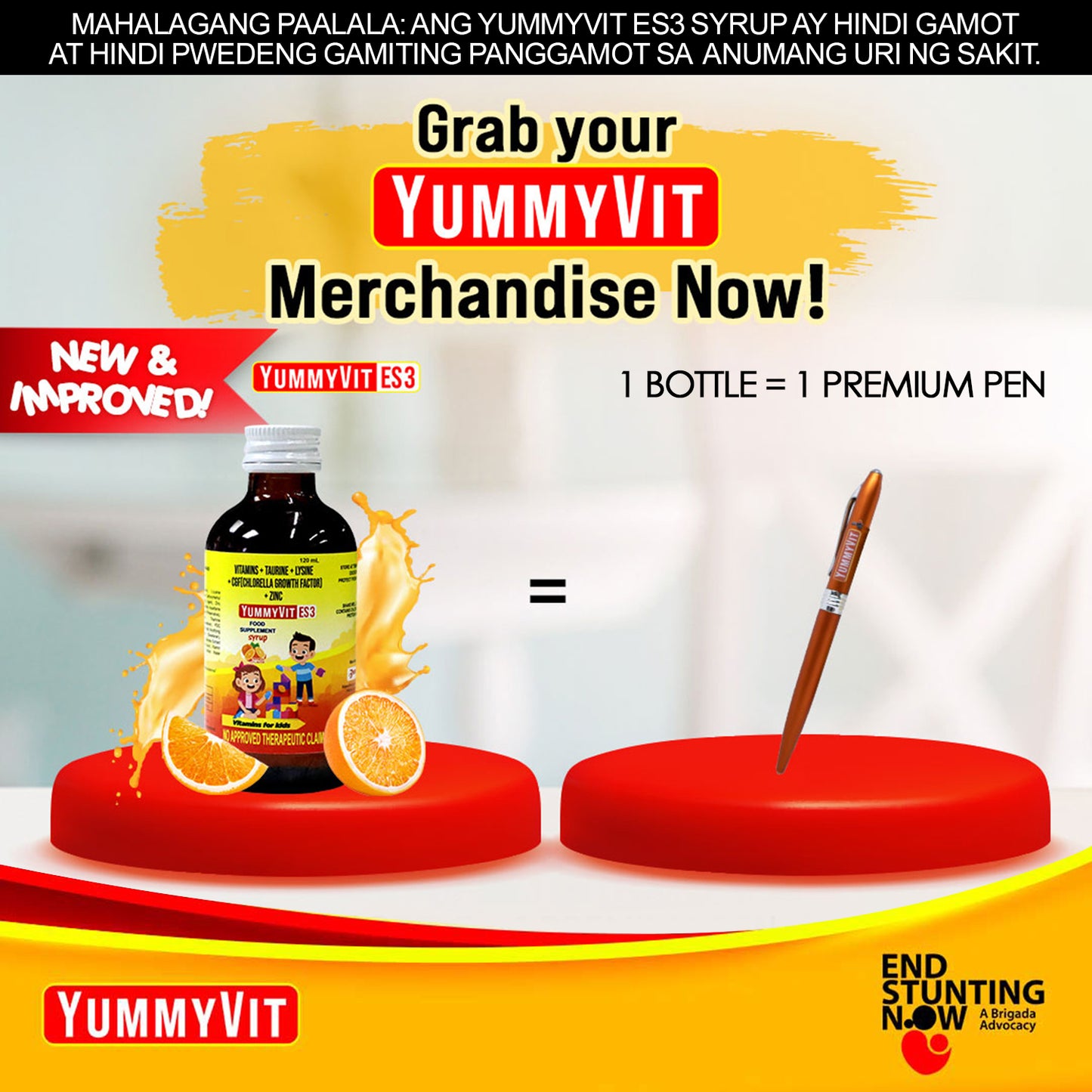 YummyVit ES3 120ml Buy 1 Get 1 Pen