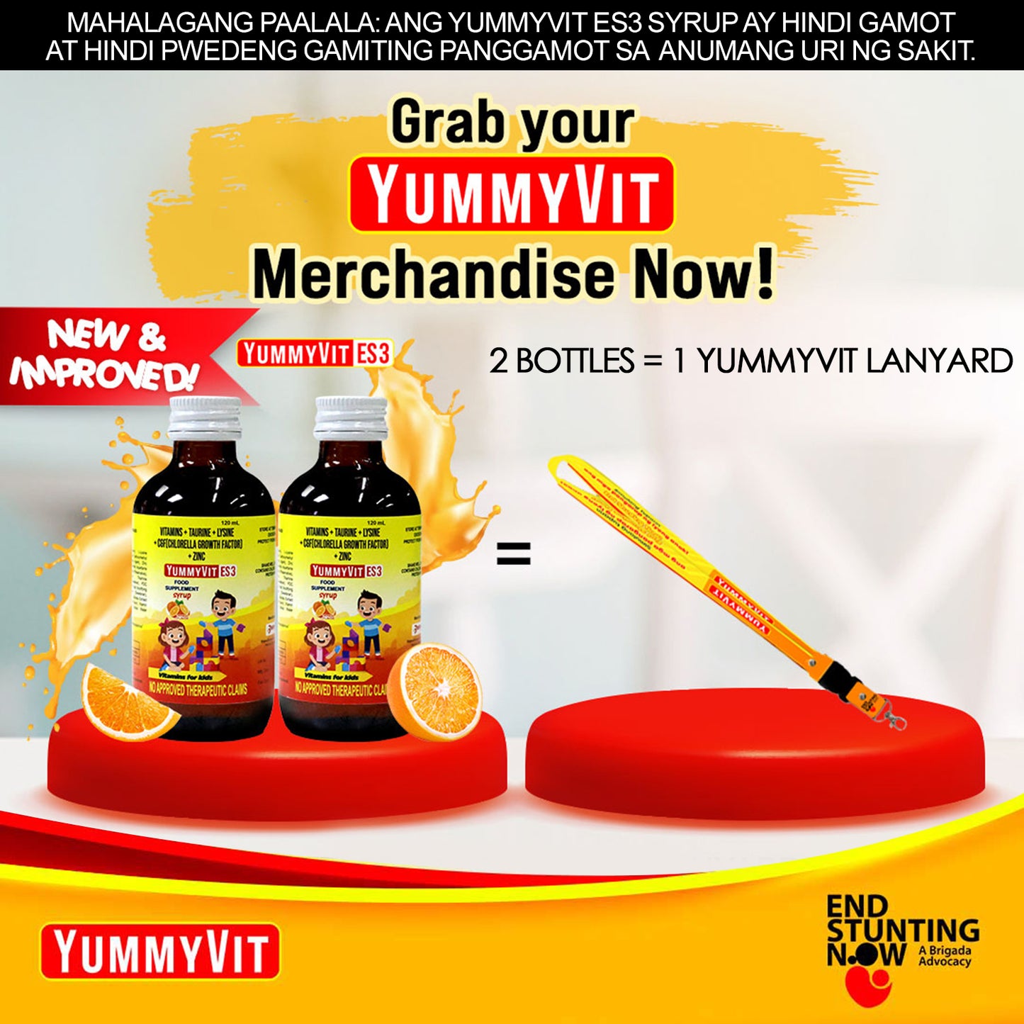 YummyVit ES3 120ml Buy 2 Get 1 Lanyard