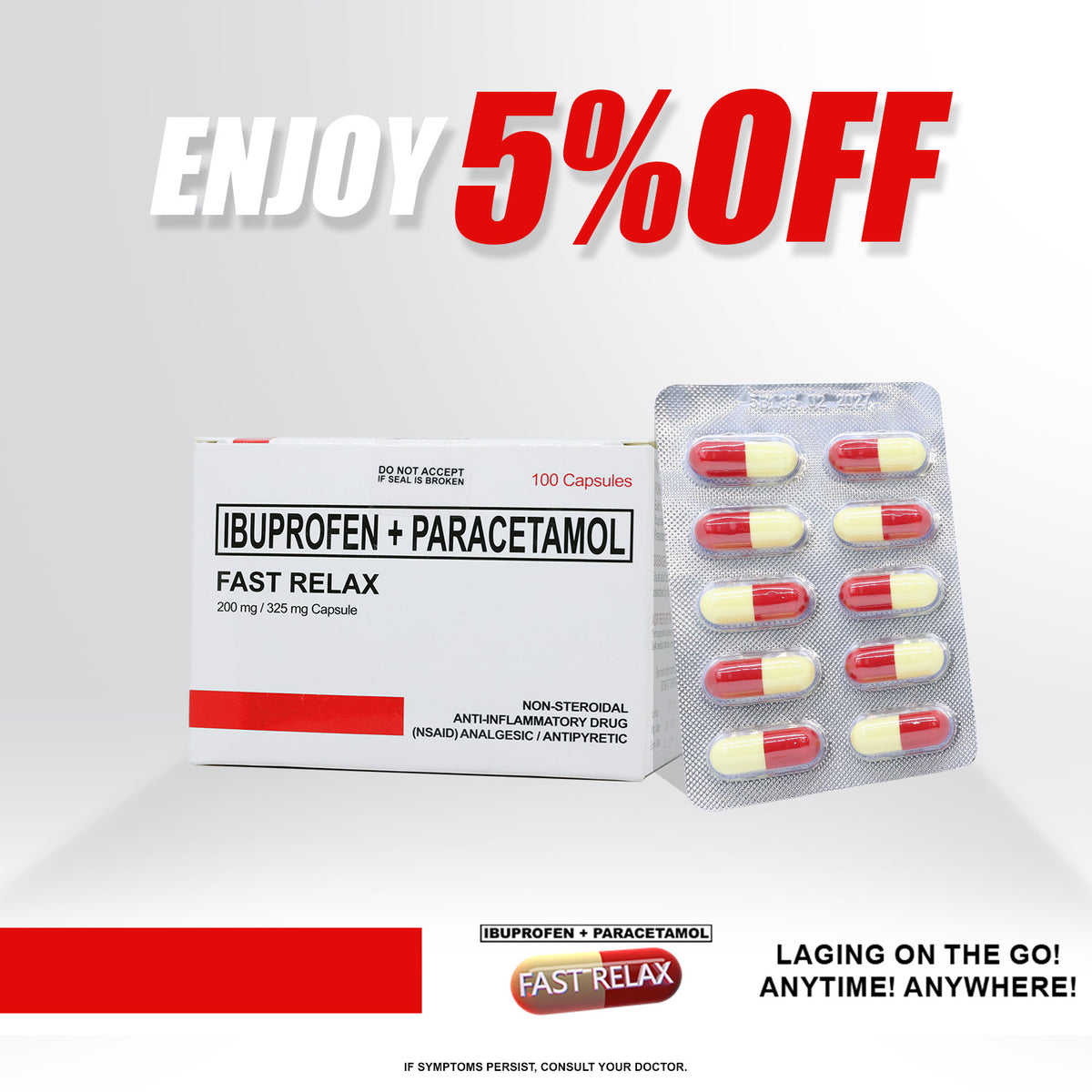 Fast Relax Ibuprofen + Paracetamol (Doc Dex 5% DISCOUNT)