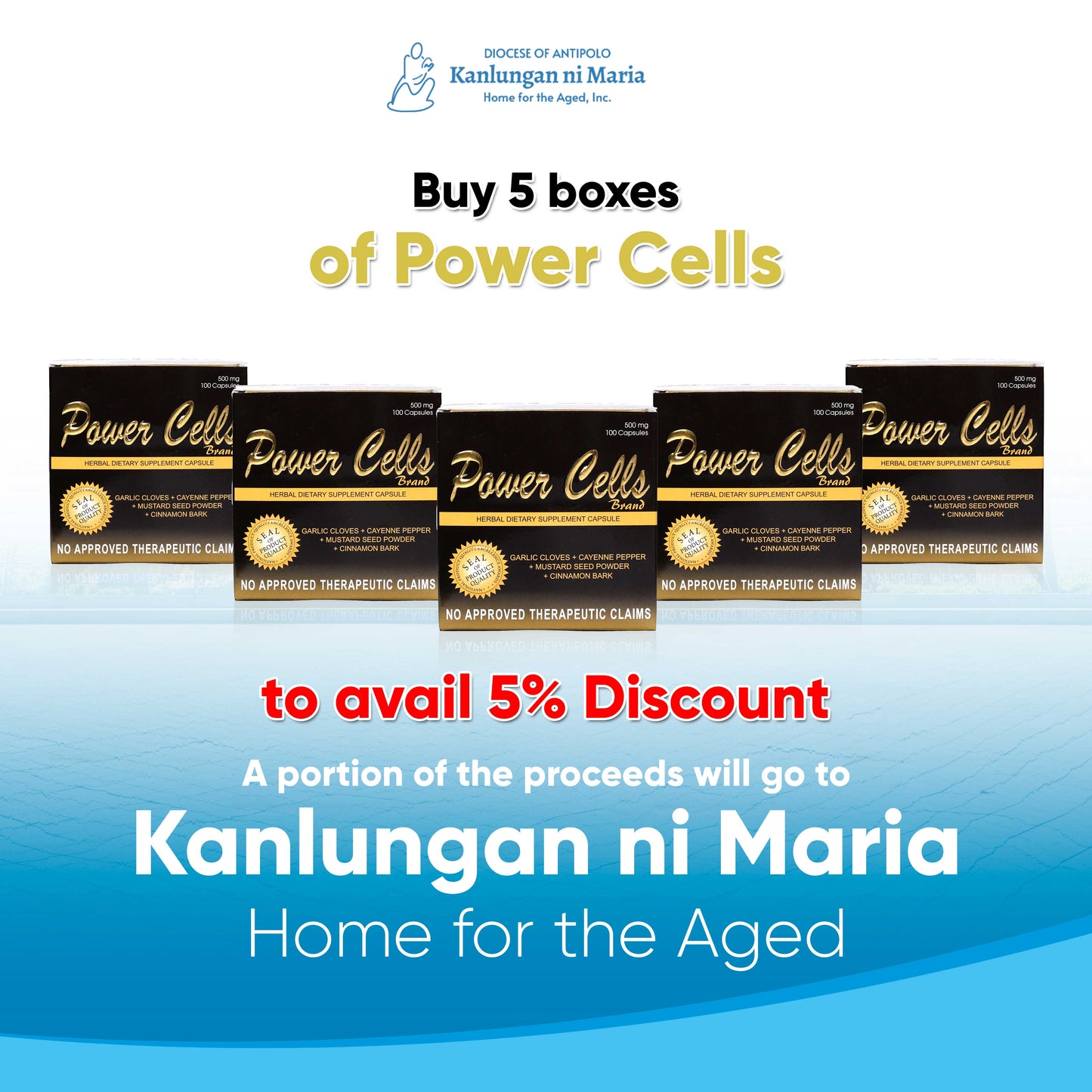 POWERCELLS FOR A NOBLE CAUSE (BUY 5 BOXES POWERCELLS CAPSULE GET 5% DISCOUNT)