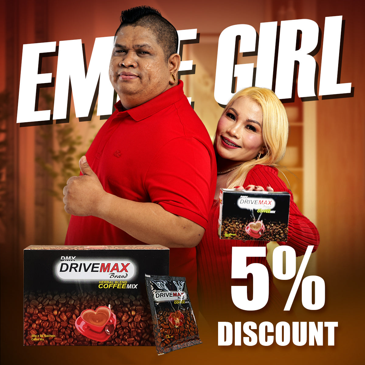 DMX Drivemax Brand Herbal Blend Coffee Box of 15's (EMPE GIRL 5% Discount)