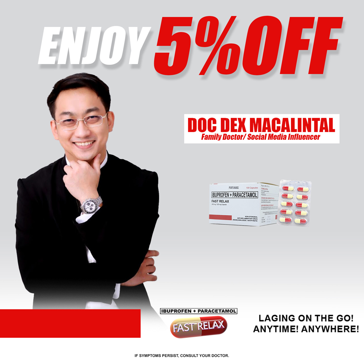 Fast Relax Ibuprofen + Paracetamol (Doc Dex 5% DISCOUNT)