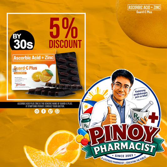 Guard-C Plus Ascorbic Acid + Zinc (Pinoy Pharmacist 5% Discount)