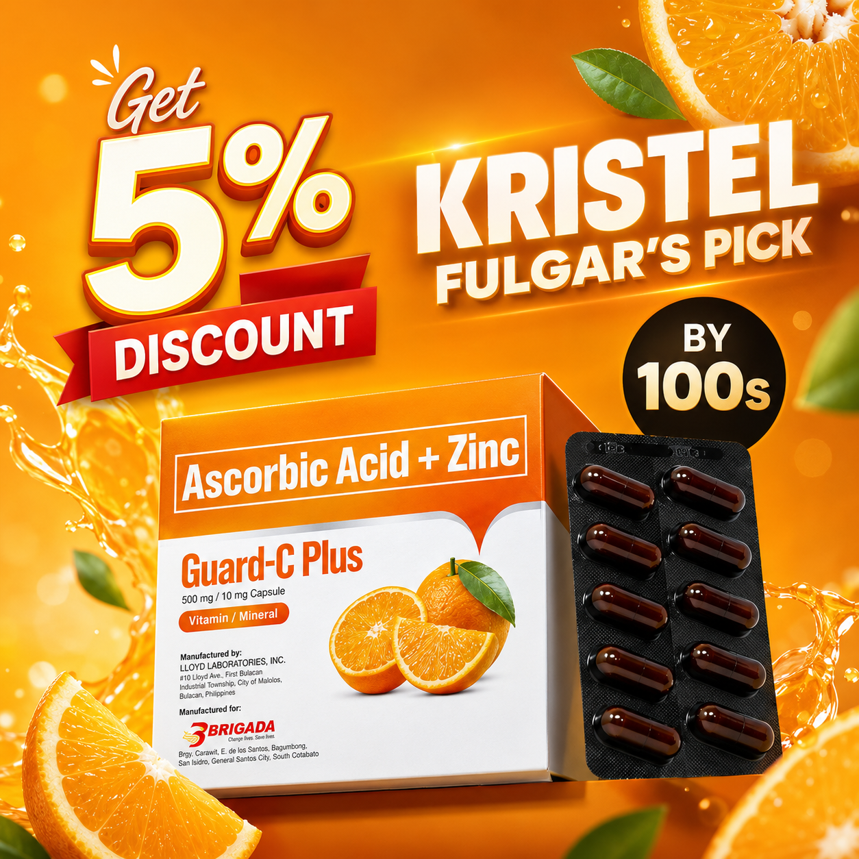 Guard-C Plus Ascorbic Acid + Zinc (Kristel Fulgar's Pick 5% Discount)