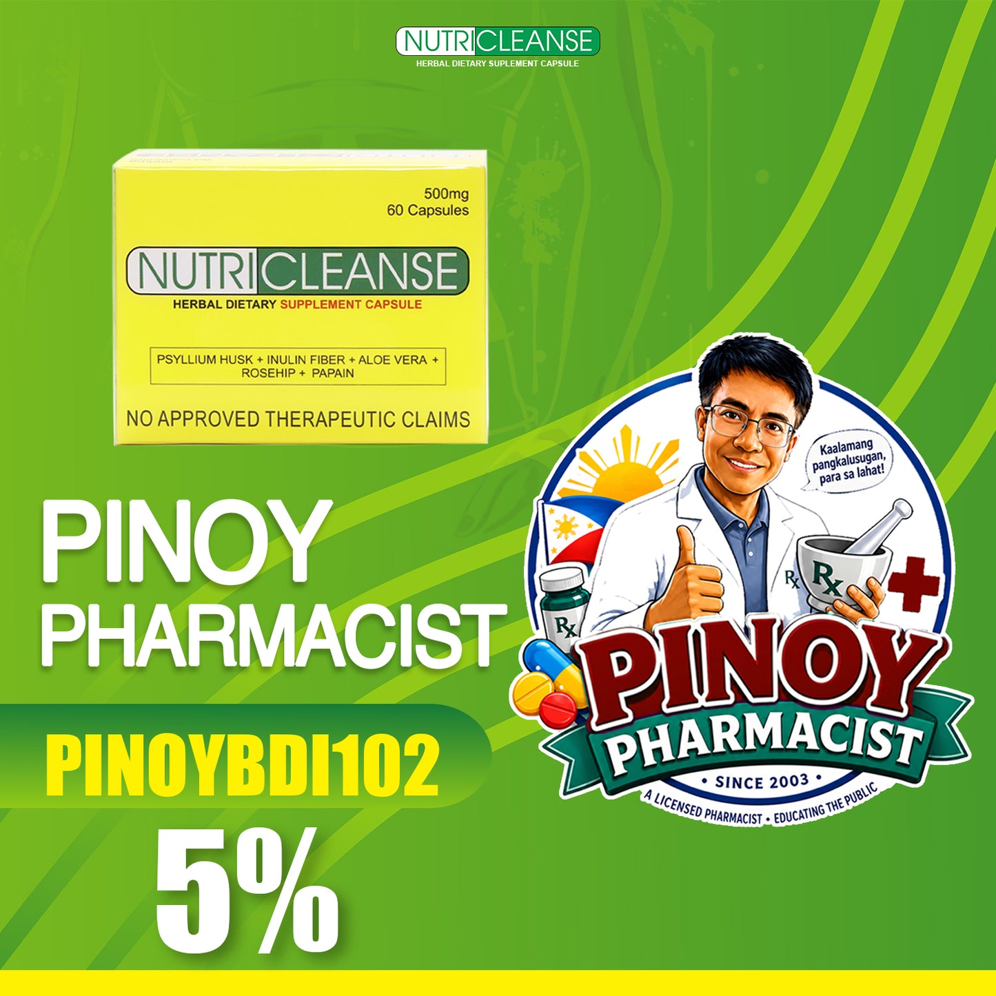 Nutricleanse Herbal Capsule (Pinoy Pharmacist 5% Discount)