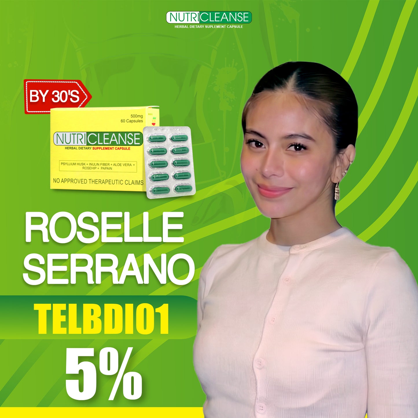 Nutricleanse Herbal Capsule (Roselle Serrano 5% Discount)